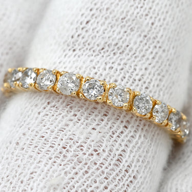 ノンブランド NON BRAND ダイヤモンド 1.00ct エタニティ 一文字 イエローゴールド K18YG ダイヤモンド リング 指輪 フルダイヤ 18K 750 YG 14.5号