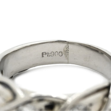 ノンブランド NON BRAND ダイヤモンド 1.06ct デザインリング プラチナシルバー Pt900 ダイヤモンド リング 指輪 プラチナ900 トルサード ツイスト 5石 5P ラウンドブリリアント 16号