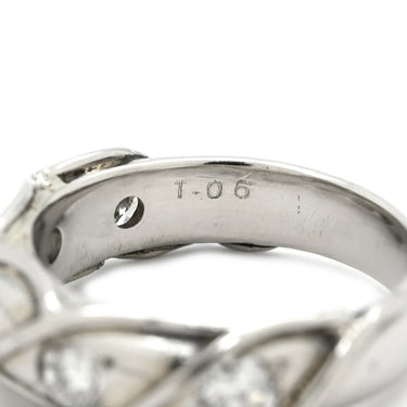 ノンブランド NON BRAND ダイヤモンド 1.06ct デザインリング プラチナシルバー Pt900 ダイヤモンド リング 指輪 プラチナ900 トルサード ツイスト 5石 5P ラウンドブリリアント 16号