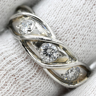 ノンブランド NON BRAND ダイヤモンド 1.06ct デザインリング プラチナシルバー Pt900 ダイヤモンド リング 指輪 プラチナ900 トルサード ツイスト 5石 5P ラウンドブリリアント 16号