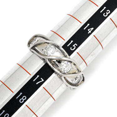 ノンブランド NON BRAND ダイヤモンド 1.06ct デザインリング プラチナシルバー Pt900 ダイヤモンド リング 指輪 プラチナ900 トルサード ツイスト 5石 5P ラウンドブリリアント 16号
