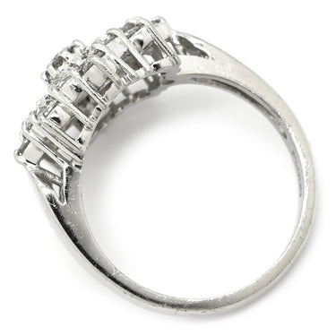 ノンブランド NON BRAND ダイヤモンド 1.07ct フラワーモチーフ プラチナシルバー Pt900 ダイヤモンド リング 指輪 プラチナ900 花 ラウンドブリリアント 10号