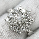 ノンブランド NON BRAND ダイヤモンド 1.07ct フラワーモチーフ プラチナシルバー Pt900 ダイヤモンド リング 指輪 プラチナ900 花 ラウンドブリリアント 10号