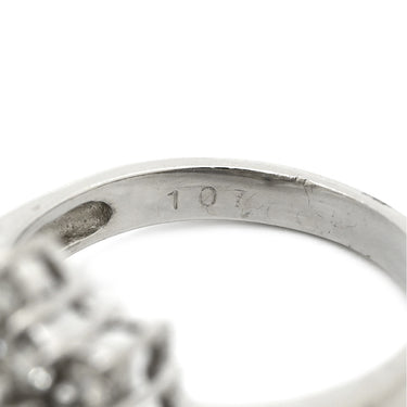 ノンブランド NON BRAND ダイヤモンド 1.07ct フラワーモチーフ プラチナシルバー Pt900 ダイヤモンド リング 指輪 プラチナ900 花 ラウンドブリリアント 10号