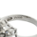 ノンブランド NON BRAND ダイヤモンド 1.07ct フラワーモチーフ プラチナシルバー Pt900 ダイヤモンド リング 指輪 プラチナ900 花 ラウンドブリリアント 10号
