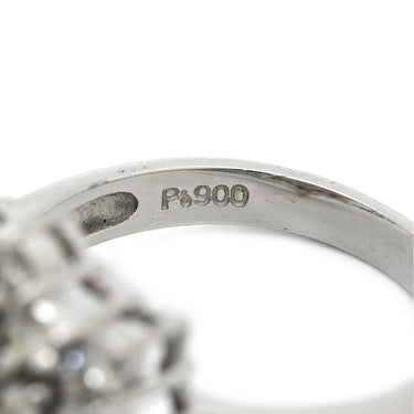 ノンブランド NON BRAND ダイヤモンド 1.07ct フラワーモチーフ プラチナシルバー Pt900 ダイヤモンド リング 指輪 プラチナ900 花 ラウンドブリリアント 10号