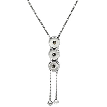 ノンブランド NON BRAND トリロジー ダイヤモンド ホワイトゴールド K18WG ダイヤモンド ネックレス Au750 18K 18金 3石 3粒 縦ライン ロング Y字 ベネチアンチェーン