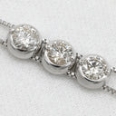 ノンブランド NON BRAND トリロジー ダイヤモンド ホワイトゴールド K18WG ダイヤモンド ネックレス Au750 18K 18金 3石 3粒 縦ライン ロング Y字 ベネチアンチェーン