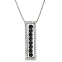 ノンブランド NON BRAND ダイヤ 0.90ct デザインペンダント ブラック×ホワイトゴールド K18WG ダイヤモンド ネックレス 18K 18金 750 WG ブラックダイヤ バー