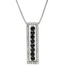 ノンブランド NON BRAND ダイヤ 0.90ct デザインペンダント ブラック×ホワイトゴールド K18WG ダイヤモンド ネックレス 18K 18金 750 WG ブラックダイヤ バー