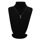 ノンブランド NON BRAND ダイヤ 0.90ct デザインペンダント ブラック×ホワイトゴールド K18WG ダイヤモンド ネックレス 18K 18金 750 WG ブラックダイヤ バー