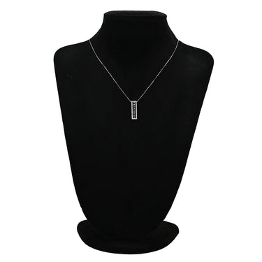 ノンブランド NON BRAND ダイヤ 0.90ct デザインペンダント ブラック×ホワイトゴールド K18WG ダイヤモンド ネックレス 18K 18金 750 WG ブラックダイヤ バー