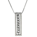 ノンブランド NON BRAND ダイヤ 0.90ct デザインペンダント ブラック×ホワイトゴールド K18WG ダイヤモンド ネックレス 18K 18金 750 WG ブラックダイヤ バー