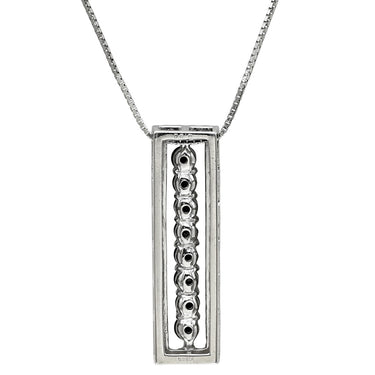ノンブランド NON BRAND ダイヤ 0.90ct デザインペンダント ブラック×ホワイトゴールド K18WG ダイヤモンド ネックレス 18K 18金 750 WG ブラックダイヤ バー