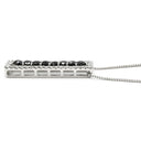 ノンブランド NON BRAND ダイヤ 0.90ct デザインペンダント ブラック×ホワイトゴールド K18WG ダイヤモンド ネックレス 18K 18金 750 WG ブラックダイヤ バー