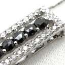 ノンブランド NON BRAND ダイヤ 0.90ct デザインペンダント ブラック×ホワイトゴールド K18WG ダイヤモンド ネックレス 18K 18金 750 WG ブラックダイヤ バー