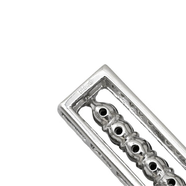 ノンブランド NON BRAND ダイヤ 0.90ct デザインペンダント ブラック×ホワイトゴールド K18WG ダイヤモンド ネックレス 18K 18金 750 WG ブラックダイヤ バー