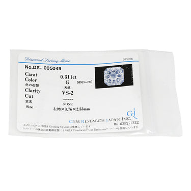 ノンブランド NON BRAND ダイヤモンド 0.311ct デザインリング プラチナシルバー Pt900 ダイヤモンド リング 指輪 プラチナ900 1粒 スクエア VS2 8号