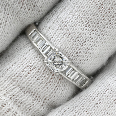 ノンブランド NON BRAND ダイヤモンド 0.311ct デザインリング プラチナシルバー Pt900 ダイヤモンド リング 指輪 プラチナ900 1粒 スクエア VS2 8号