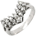 ノンブランド NON BRAND ダイヤモンド 0.45ct デザインリング プラチナシルバー Pt900 ダイヤモンド リング 指輪 プラチナ900 V字 Vライン ラウンドブリリアント 8号