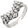 ノンブランド NON BRAND ダイヤモンド 0.45ct デザインリング プラチナシルバー Pt900 ダイヤモンド リング 指輪 プラチナ900 V字 Vライン ラウンドブリリアント 8号