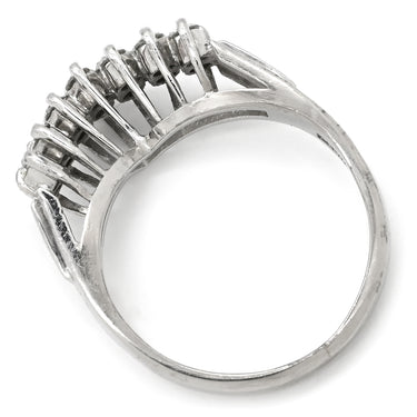 ノンブランド NON BRAND ダイヤモンド 0.45ct デザインリング プラチナシルバー Pt900 ダイヤモンド リング 指輪 プラチナ900 V字 Vライン ラウンドブリリアント 8号