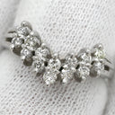 ノンブランド NON BRAND ダイヤモンド 0.45ct デザインリング プラチナシルバー Pt900 ダイヤモンド リング 指輪 プラチナ900 V字 Vライン ラウンドブリリアント 8号