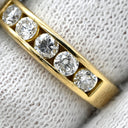 ノンブランド NON BRAND ダイヤ 0.304ct 一文字リング イエローゴールド K18YG ダイヤモンド リング 指輪 18K 750 YG 5石 5粒 1列 ラウンドブリリアント 7.5号