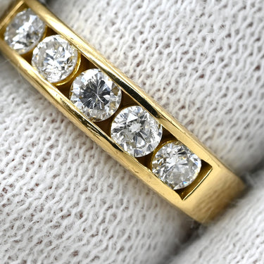 ノンブランド NON BRAND ダイヤ 0.304ct 一文字リング イエローゴールド K18YG ダイヤモンド リング 指輪 18K 750 YG 5石 5粒 1列 ラウンドブリリアント 7.5号