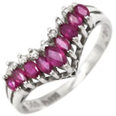 ノンブランド NON BRAND ルビー ダイヤモンド 0.68ct デザインリング プラチナシルバー Pt900 ルビー ダイヤモンド リング 指輪 プラチナ900 V字 Vライン マーキスカット 12号