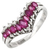 ノンブランド NON BRAND ルビー ダイヤモンド 0.68ct デザインリング プラチナシルバー Pt900 ルビー ダイヤモンド リング 指輪 プラチナ900 V字 Vライン マーキスカット 12号