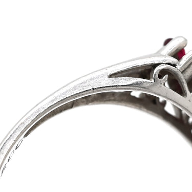 ノンブランド NON BRAND ルビー ダイヤモンド 0.68ct デザインリング プラチナシルバー Pt900 ルビー ダイヤモンド リング 指輪 プラチナ900 V字 Vライン マーキスカット 12号