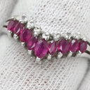 ノンブランド NON BRAND ルビー ダイヤモンド 0.68ct デザインリング プラチナシルバー Pt900 ルビー ダイヤモンド リング 指輪 プラチナ900 V字 Vライン マーキスカット 12号
