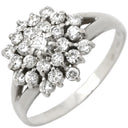 ノンブランド NON BRAND ダイヤモンド 0.51ct 0.08ct プラチナシルバー Pt900 ダイヤモンド リング 指輪 フラワーモチーフ プラチナ900 13.5号