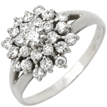 ノンブランド NON BRAND ダイヤモンド 0.51ct 0.08ct プラチナシルバー Pt900 ダイヤモンド リング 指輪 フラワーモチーフ プラチナ900 13.5号