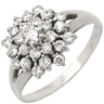 ノンブランド NON BRAND ダイヤモンド 0.51ct 0.08ct プラチナシルバー Pt900 ダイヤモンド リング 指輪 フラワーモチーフ プラチナ900 13.5号