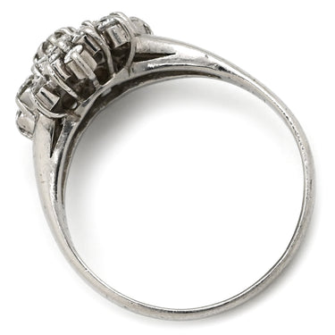 ノンブランド NON BRAND ダイヤモンド 0.51ct 0.08ct プラチナシルバー Pt900 ダイヤモンド リング 指輪 フラワーモチーフ プラチナ900 13.5号