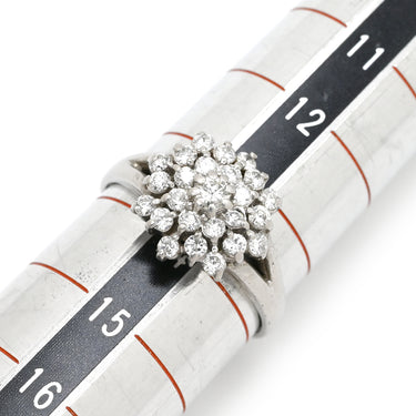 ノンブランド NON BRAND ダイヤモンド 0.51ct 0.08ct プラチナシルバー Pt900 ダイヤモンド リング 指輪 フラワーモチーフ プラチナ900 13.5号