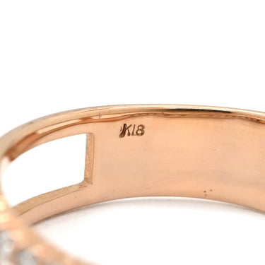 ノンブランド NON BRAND ダイヤモンド ピンクゴールド K18PG ダイヤモンド リング 指輪 Au750 18K 18金 ピンクゴールド ハーフエタニティ スプリットシャンク 6.5号