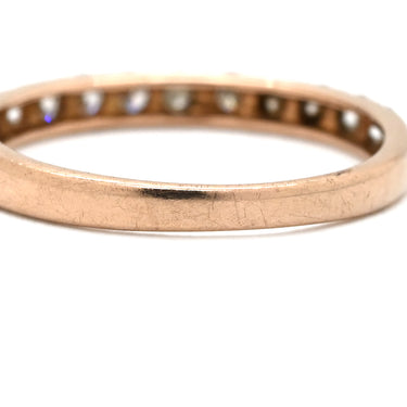 ノンブランド NON BRAND ダイヤ 0.39ct 一文字リング ピンクゴールド K18PG ダイヤモンド リング 指輪 18K 750 PG 13石 13粒 1列 ラウンドブリリアント 7号