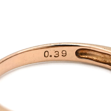 ノンブランド NON BRAND ダイヤ 0.39ct 一文字リング ピンクゴールド K18PG ダイヤモンド リング 指輪 18K 750 PG 13石 13粒 1列 ラウンドブリリアント 7号