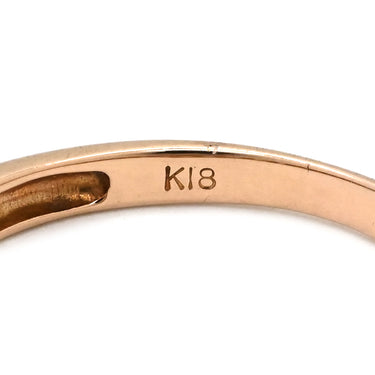 ノンブランド NON BRAND ダイヤ 0.39ct 一文字リング ピンクゴールド K18PG ダイヤモンド リング 指輪 18K 750 PG 13石 13粒 1列 ラウンドブリリアント 7号