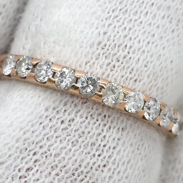 ノンブランド NON BRAND ダイヤ 0.39ct 一文字リング ピンクゴールド K18PG ダイヤモンド リング 指輪 18K 750 PG 13石 13粒 1列 ラウンドブリリアント 7号