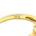 ノンブランド NON BRAND ダイヤモンド デザインリング フラワーモチーフ イエローゴールド K18YG ダイヤモンド リング 指輪 18K 750 YG 花 6号
