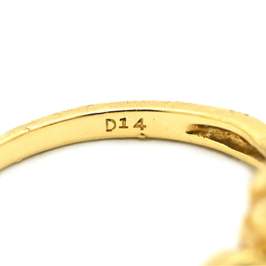 ノンブランド NON BRAND ダイヤモンド デザインリング フラワーモチーフ イエローゴールド K18YG ダイヤモンド リング 指輪 18K 750 YG 花 6号