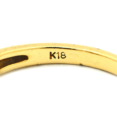ノンブランド NON BRAND ダイヤモンド デザインリング フラワーモチーフ イエローゴールド K18YG ダイヤモンド リング 指輪 18K 750 YG 花 6号