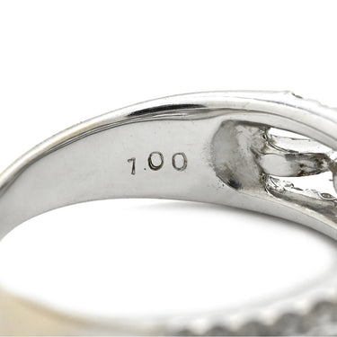 ノンブランド NON BRAND ダイヤモンド 1.00ct デザインリング ホワイトゴールド K18WG ダイヤモンド リング 指輪 18K 750 WG 一文字 1列 11.5号