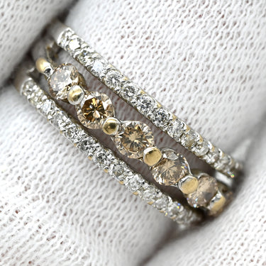 ノンブランド NON BRAND ダイヤモンド 1.00ct デザインリング ホワイトゴールド K18WG ダイヤモンド リング 指輪 18K 750 WG 一文字 1列 11.5号