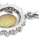 ノンブランド NON BRAND オパール 1.22ct ダイヤ マルチカラー×プラチナシルバー Pt900 オパール ダイヤモンド ペンダントトップ プラチナ 1粒 1石 遊色 ネックレストップ オーバルカボション