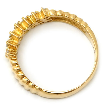ノンブランド NON BRAND ダイヤモンド 0.24ct 一文字 イエローゴールド K18YG ダイヤモンド リング 指輪 Au750 18K 18金 パヴェ 3列 11号